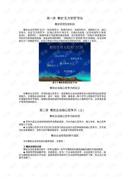 餐飲企業(yè)五力管理模式資源 csdn文庫